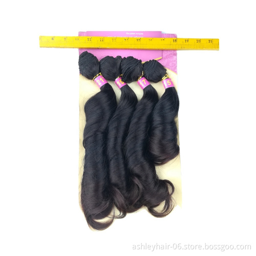 100 synthetic fiber hair extension high temperature fiber synthetic hair weave multi bundle  ombre color